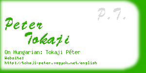 peter tokaji business card